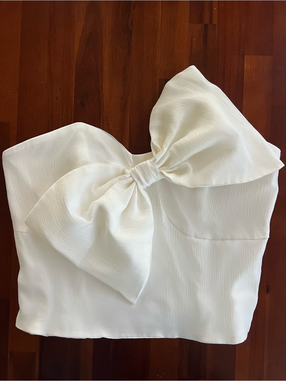 Hutch Reni Strapless Bow-Front Top in Ivory - Picture 4 of 6